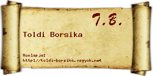 Toldi Borsika névjegykártya